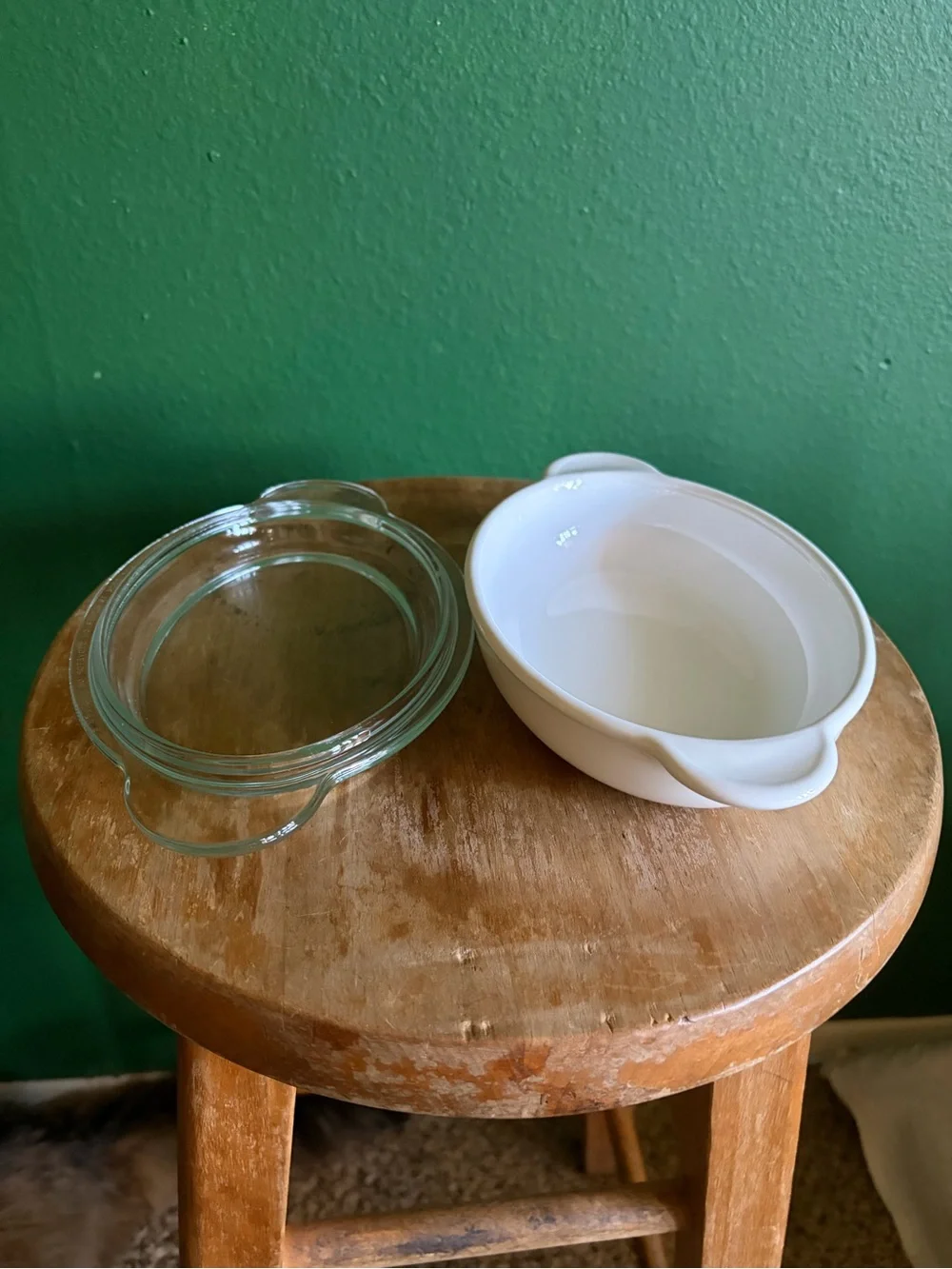 Pyrex Visions mini Casserole Dish V-14-B in White w/ Lid
